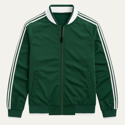 Men's Lightweight Zip Up Track Jacket Breathable Striped - Vonnera