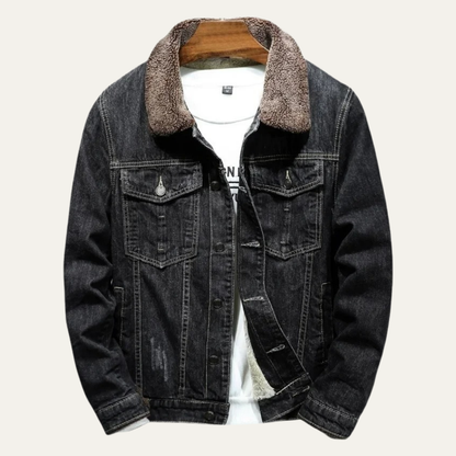 Men's Fleece Lined Denim Winter Jacket - Vonnera