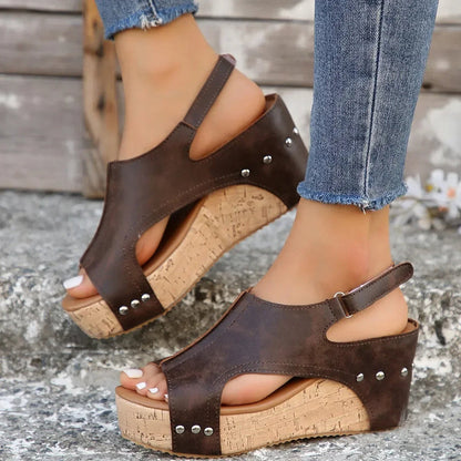 Women's Wedge Sandals Peep-Toe Comfortable