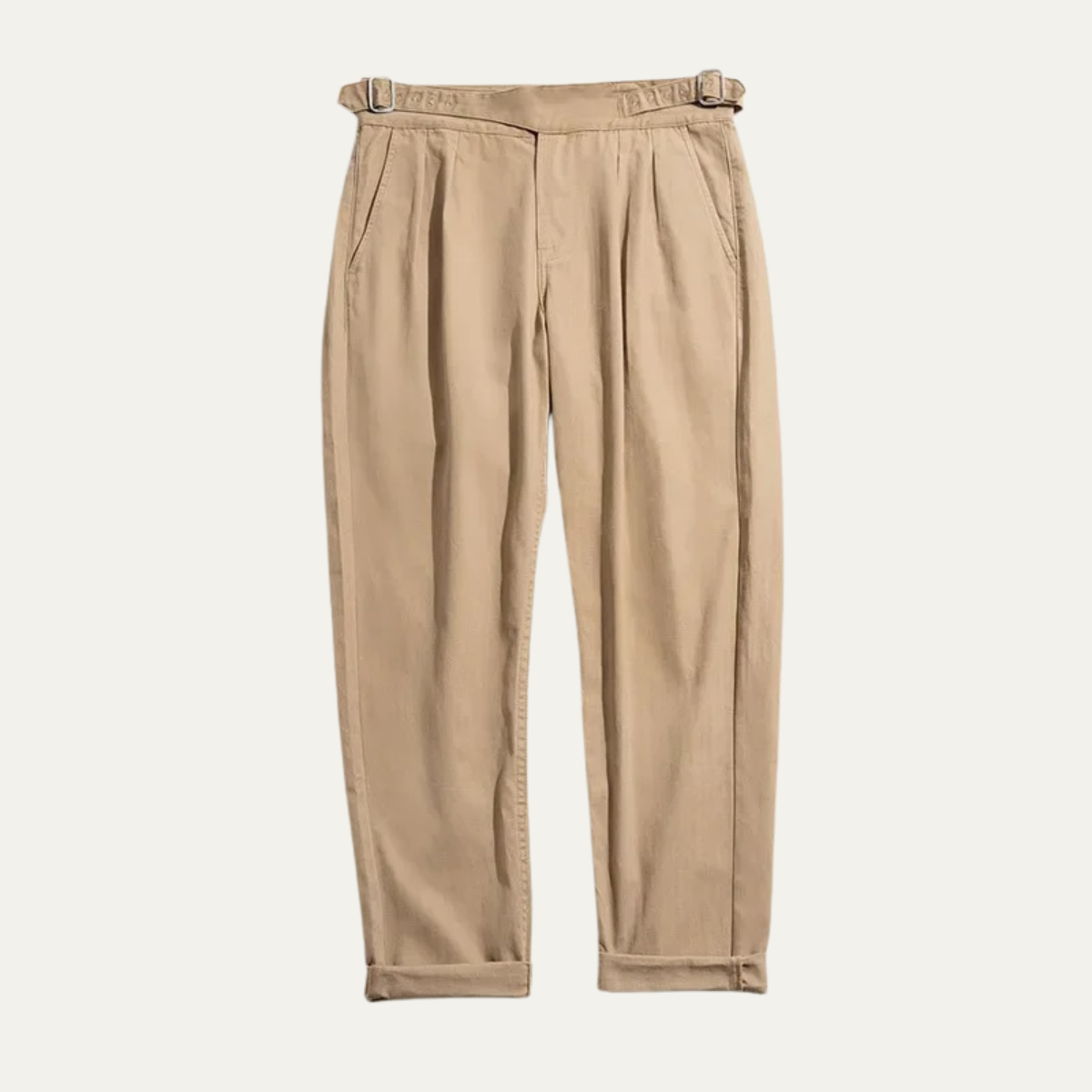 Men's Double Pleated Straight Leg Pants Vintage Style - Vonnera