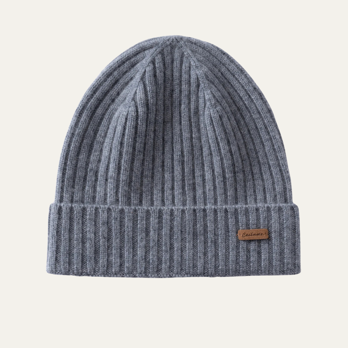 Men's Cashmere Ribbed Beanie Black