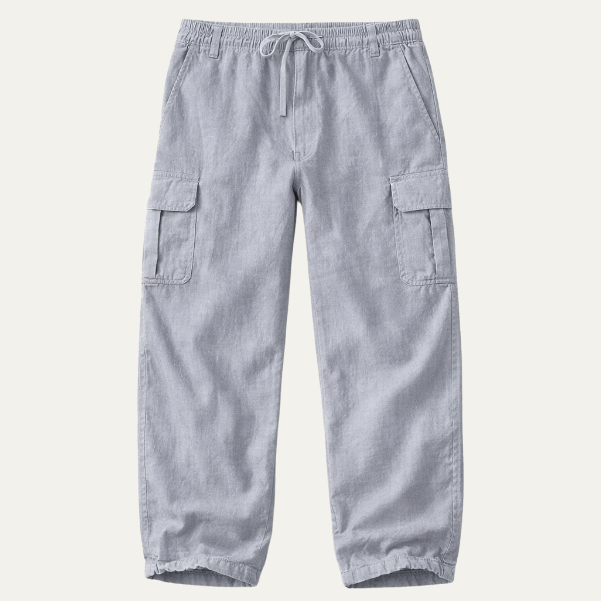 Men's Cotton Cargo Pants Loose Fit Multi Pocket Soft Beige - Vonnera