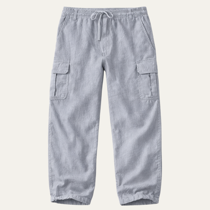 Men's Cotton Cargo Pants Loose Fit Multi Pocket Soft Beige - Vonnera