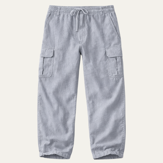 Men's Cotton Cargo Pants Loose Fit Multi Pocket Soft Beige - Vonnera