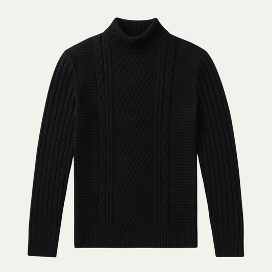 Men's Slim Fit Knitted Mock Neck Sweater - Vonnera