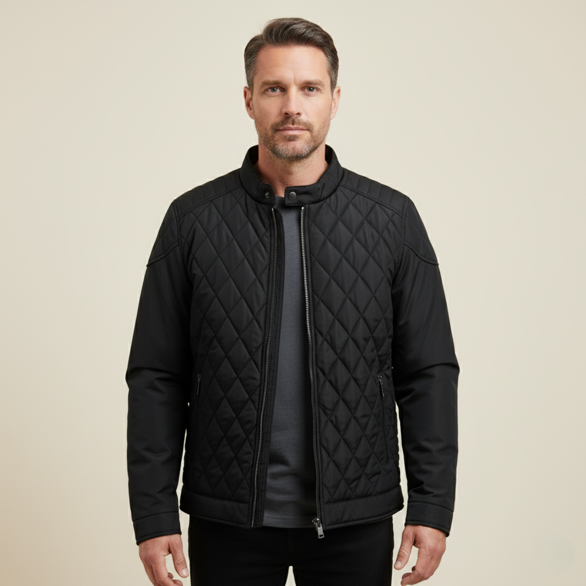 Men's Lightweight Padded Quilted Winter Jacket