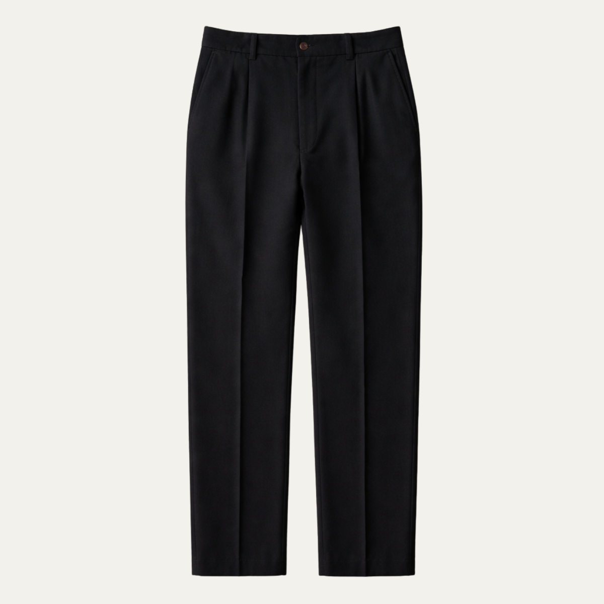 Men's Black Pleated Wide Leg Dress Pants - Vonnera