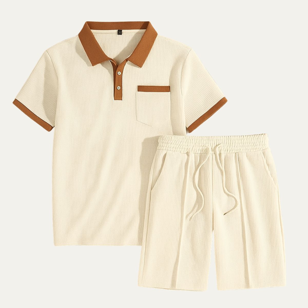 Men's Cotton Polo Shirt And Shorts Set