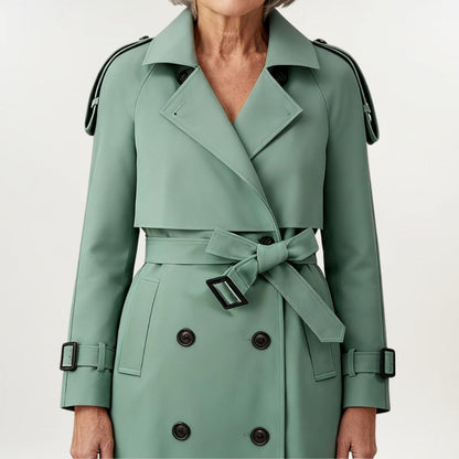 Women's Double Breasted Trench Coat Belted
