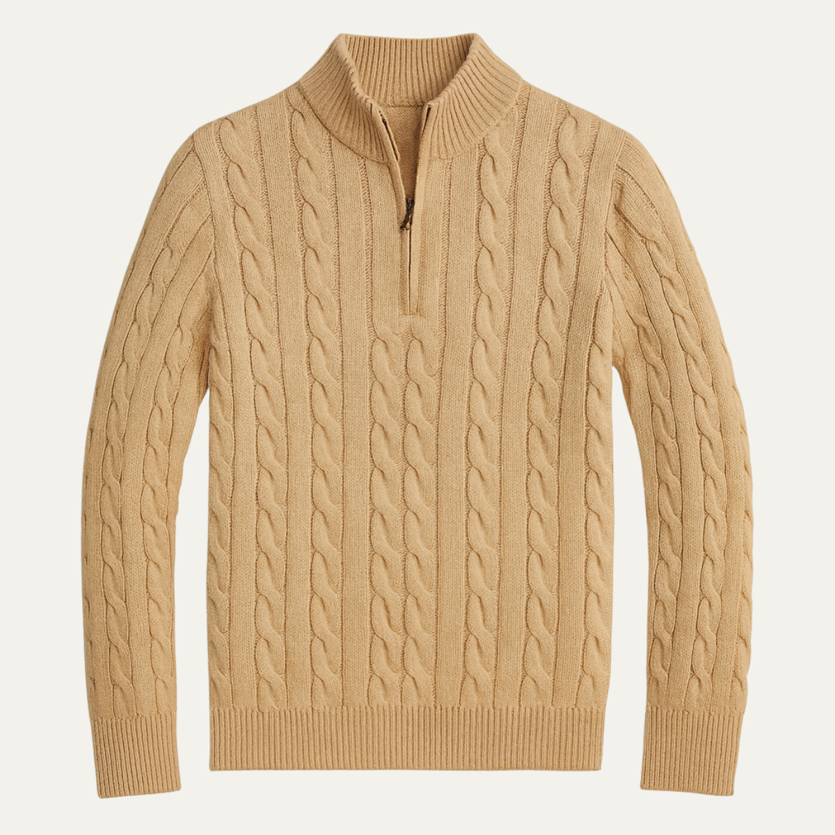 Men's Mock Neck Knitted Sweater Half Zip - Vonnera