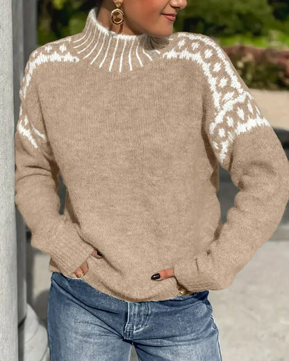 Women's Ribbed Neck Sweater