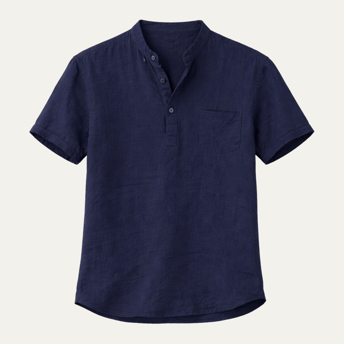 Men's Cotton Linen Henley Shirt Lightweight - Vonnera