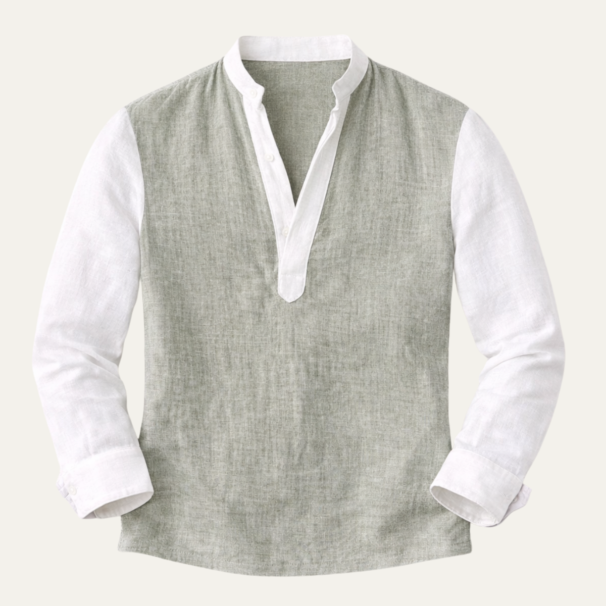 Men's Linen Blend Lightweight V Neck Shirt - Vonnera