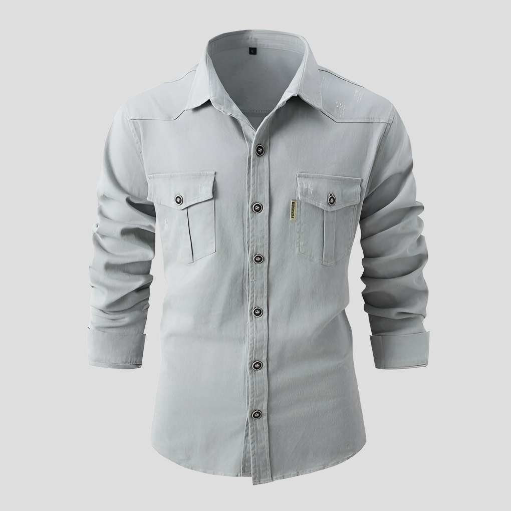 Men's Casual Button Down Shirt Durable Cotton - Vonnera