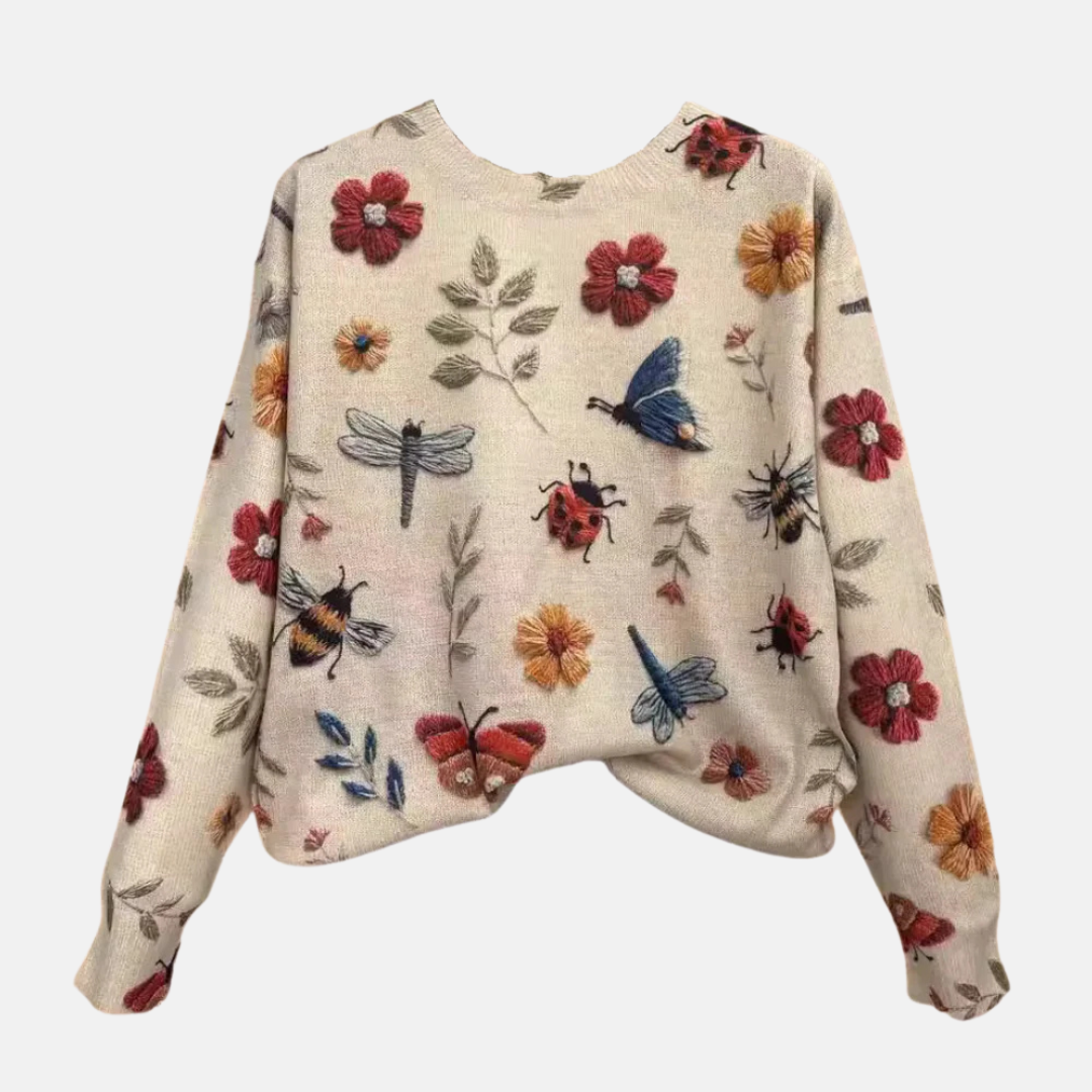 Women's 3D Flower Knit Sweater - Vonnera