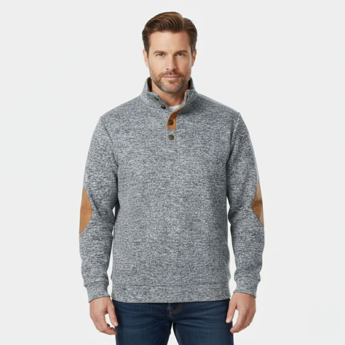 Men's Knitted Sweater Elbow Patches Heritage Style