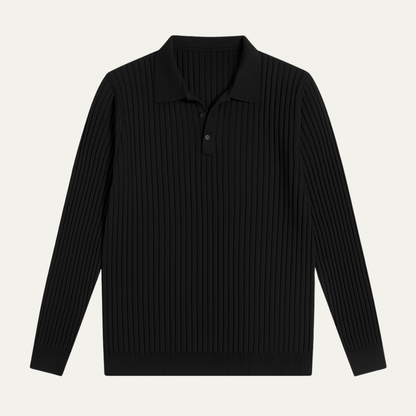 Men's Knitted Polo Shirt Ribbed Sorrento - Vonnera