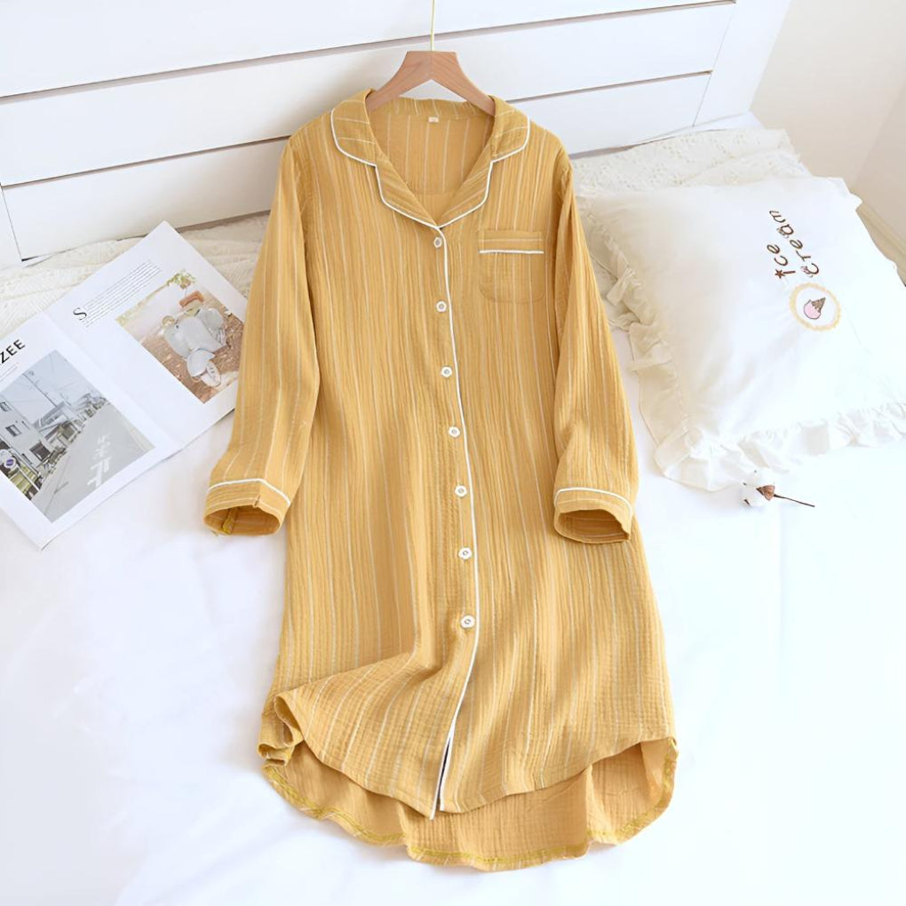 Women's Cotton Nightgown Striped Lightweight