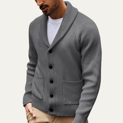 Men's Shawl Collar Cardigan Button Up Sweater