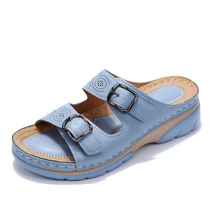 Women's Wedge Sandals Double Buckle Comfortable