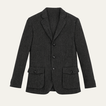 Men's Tweed Business Blazer Dark Gray - Vonnera