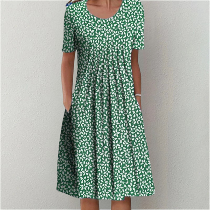 Women's Floral Dress With Pockets Casual