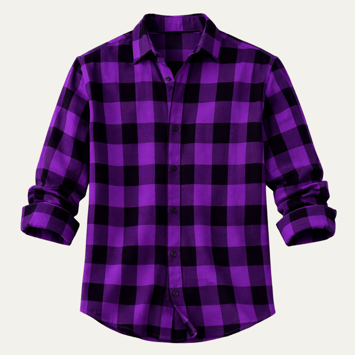 Men's Plaid Button-Up Shirt - Vonnera