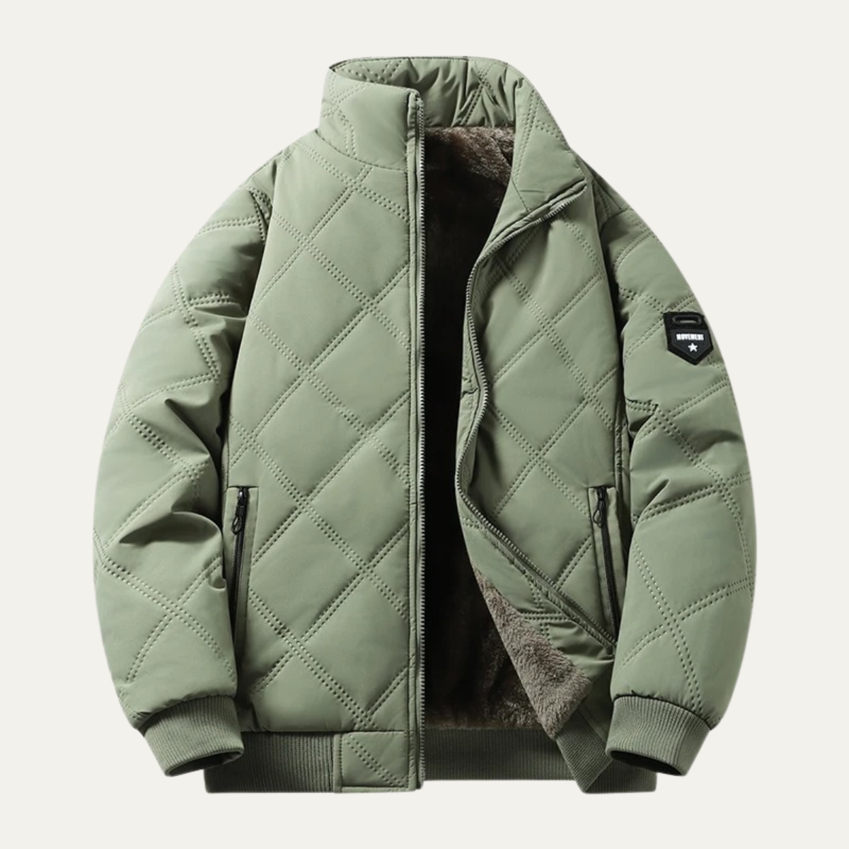 Men's Quilted Fleece Lined Winter Jacket - Vonnera