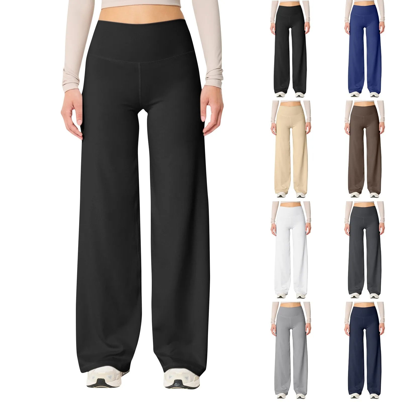 Women's High Waisted Yoga Pants Stretchy Black - Vonnera