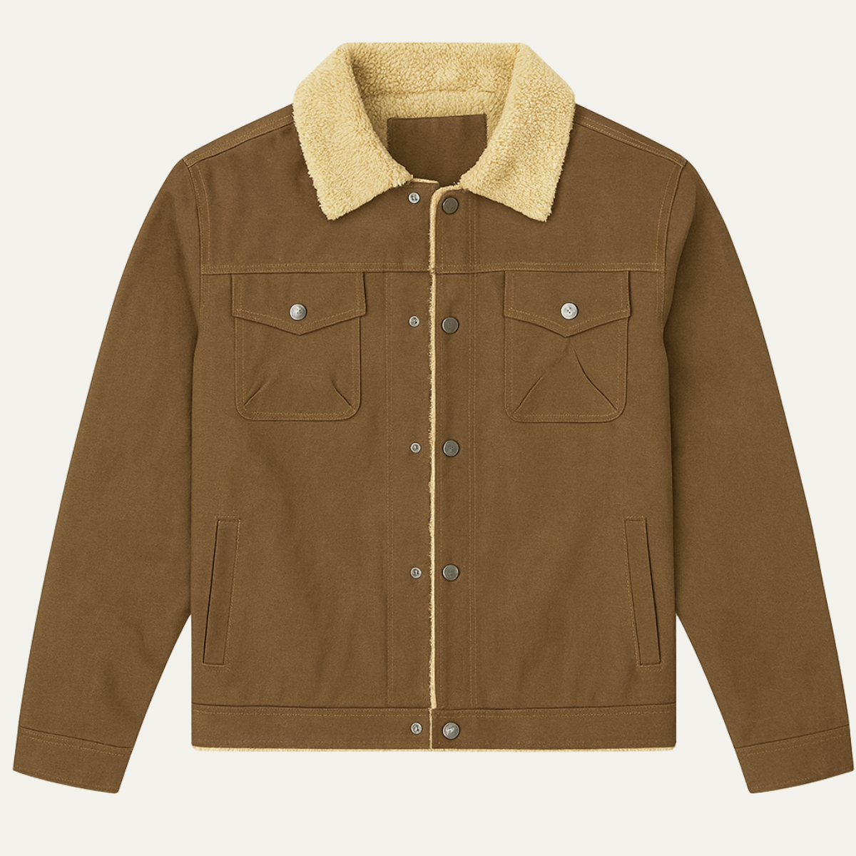 Men's Shearling Lined Jacket Warm Winter Sherpa Collar - Vonnera