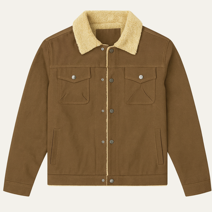 Men's Shearling Lined Jacket Warm Winter Sherpa Collar - Vonnera