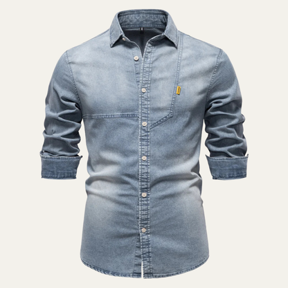 Mens Slim Fit Denim Cowboy Shirt - Vonnera