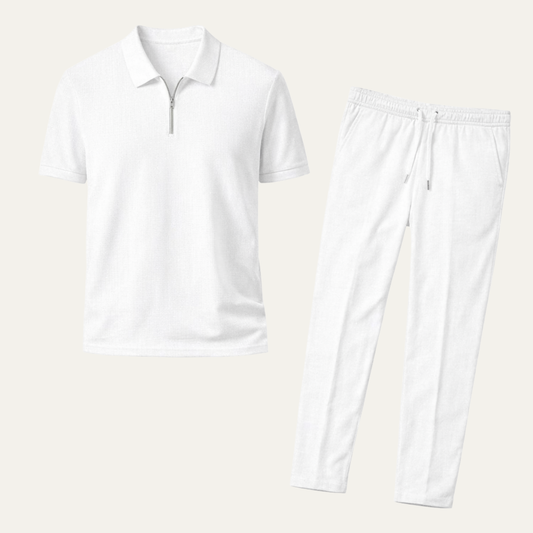 Men's Casual Lounge Short Sleeve And Pants Set - Vonnera