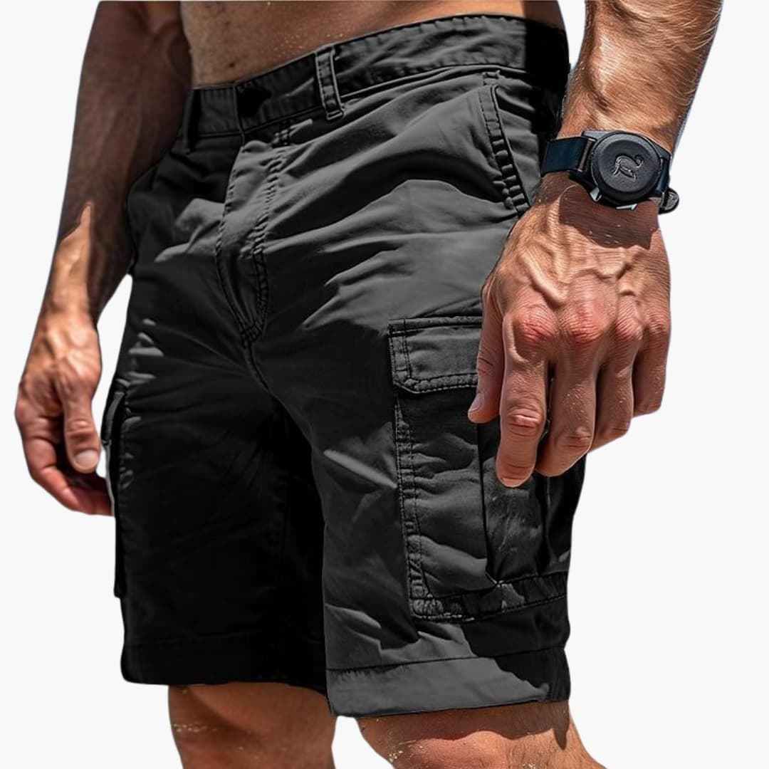 Men's Cargo Shorts Elastic Waist Khaki - Vonnera