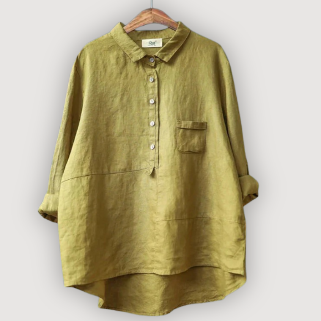 Women's Relaxed Fit Linen Blouse - Vonnera
