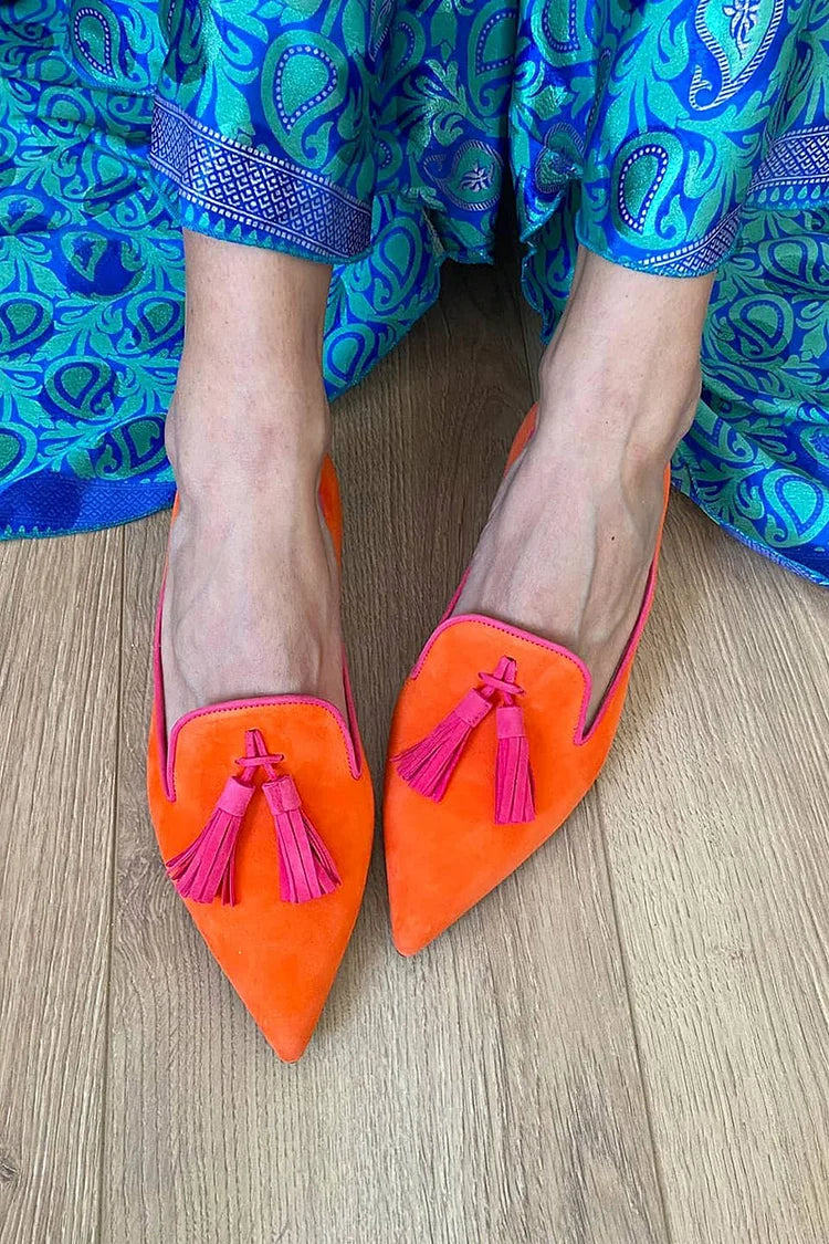 Women's Pointed Tassel Loafers