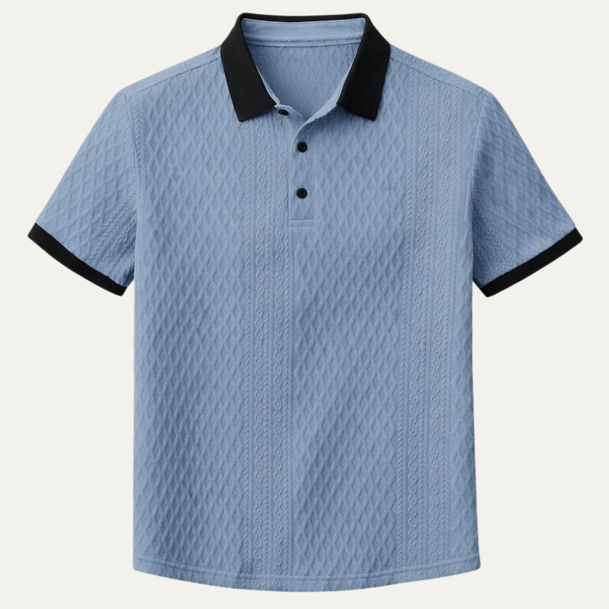 Men's Classic Polo Shirt Textured Contrast Collar - Vonnera