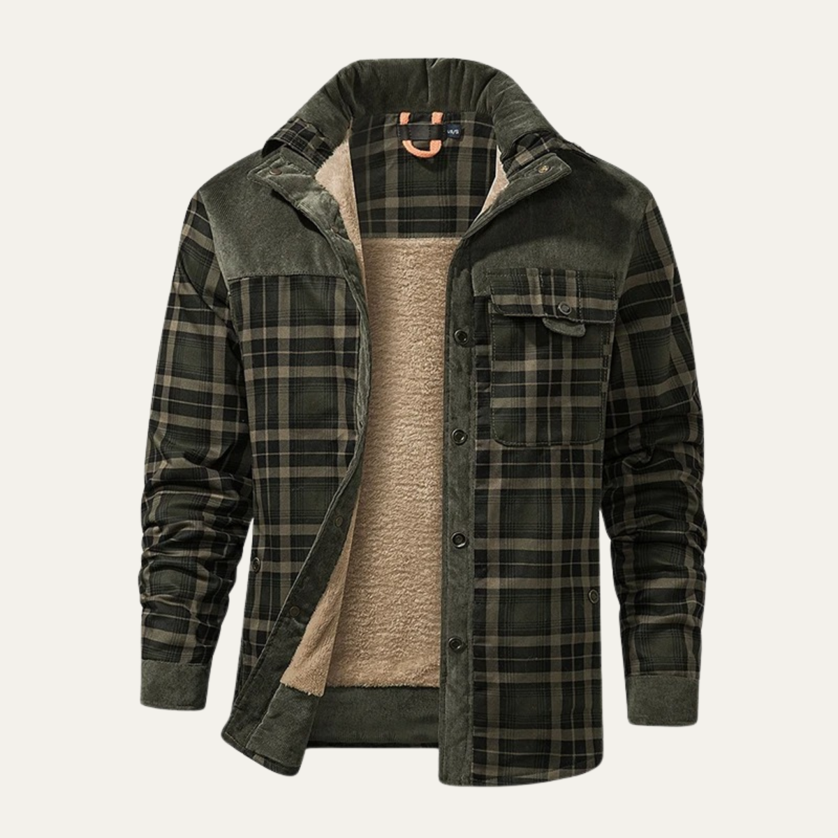 Men's Plaid Flannel Jacket Fleece Lined - Vonnera