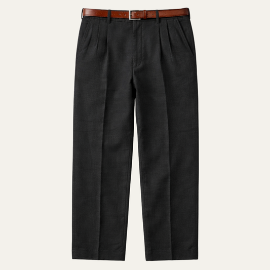 Men's Vintage Pleated Straight Pants Casual Cotton - Vonnera