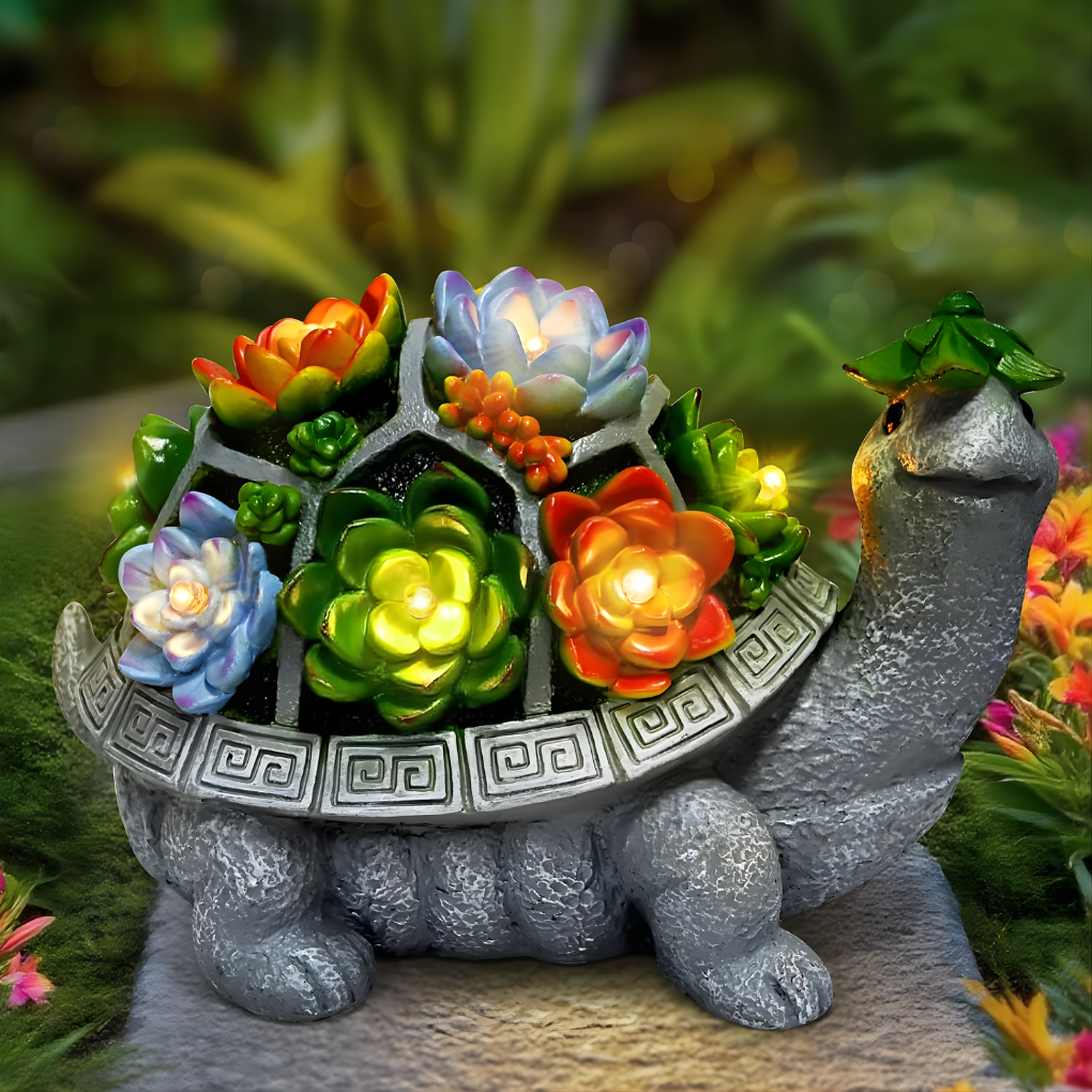 Solar Powered Garden Turtle Statue Light - Vonnera