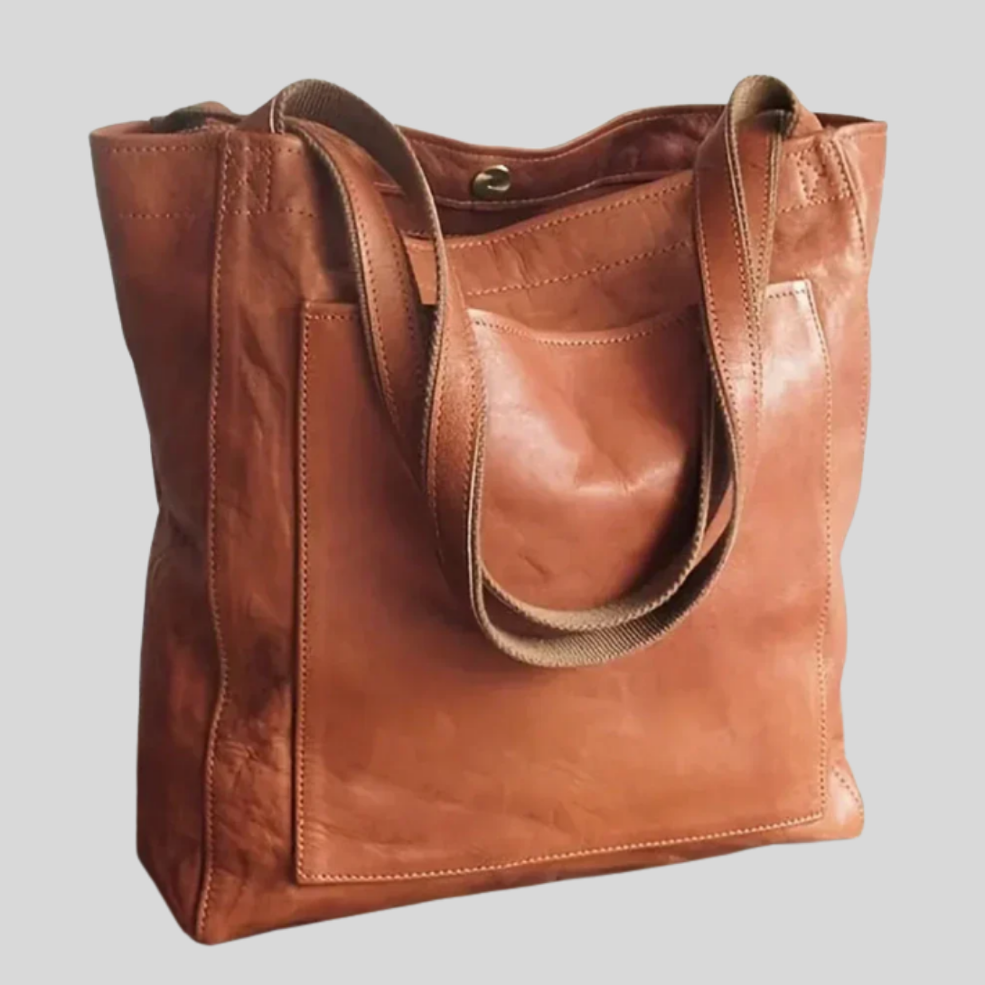 Women's Leather Shoulder Bag Modern Design - Vonnera