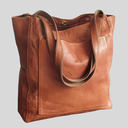 Women's Leather Shoulder Bag Modern Design - Vonnera