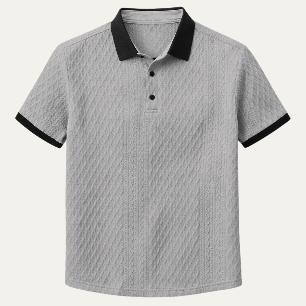 Glenbrook Hill Men's Textured Polo Shirt Contrast Collar - Vonnera