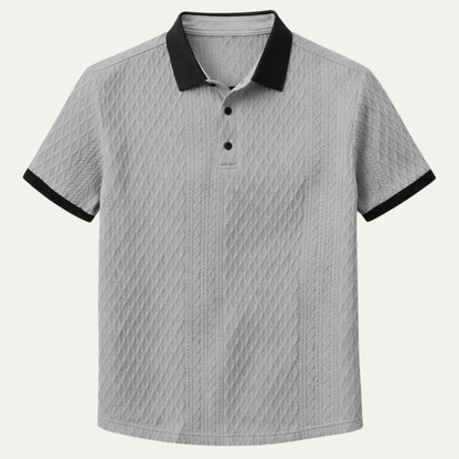Glenbrook Hill Men's Textured Polo Shirt Contrast Collar - Vonnera