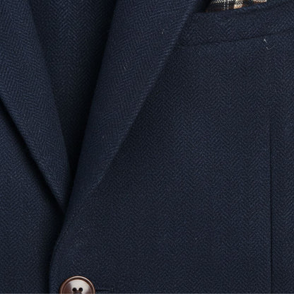 Men's Wool Tweed Blazer Jacket Herringbone Pattern