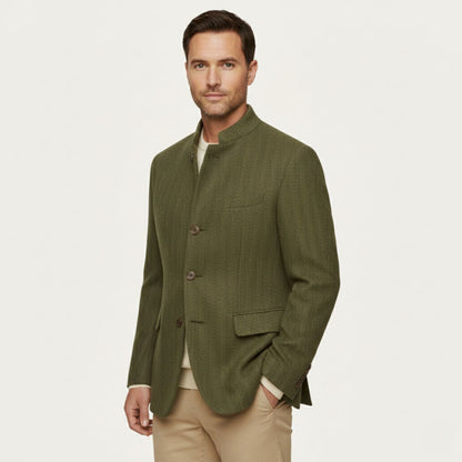 Mens Wool Tweed Blazer Jacket