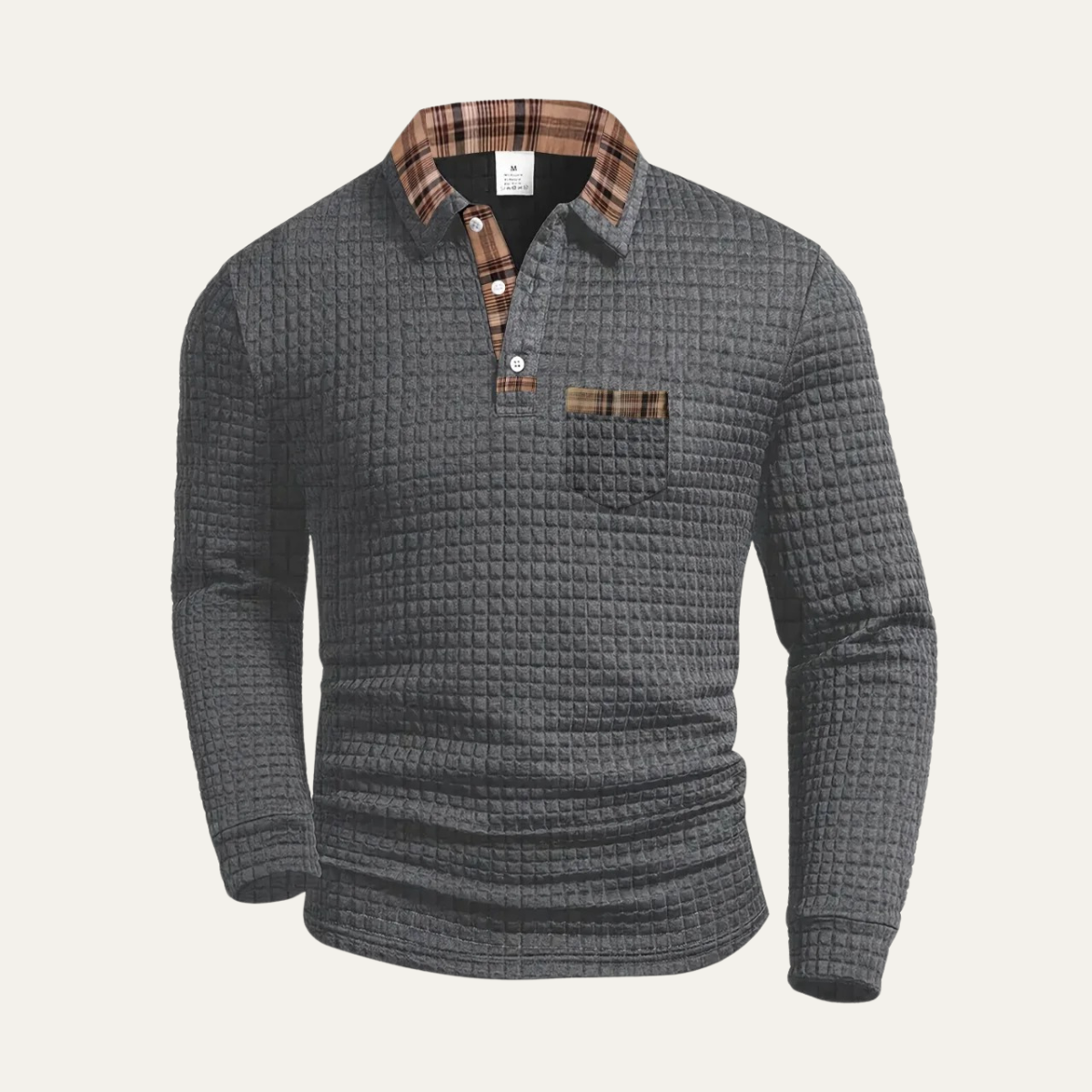Men's Waffle Knit Polo Sweater - Vonnera