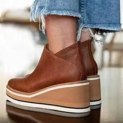 Women's Ankle Boots Wedge Heel Vintage Style - Vonnera