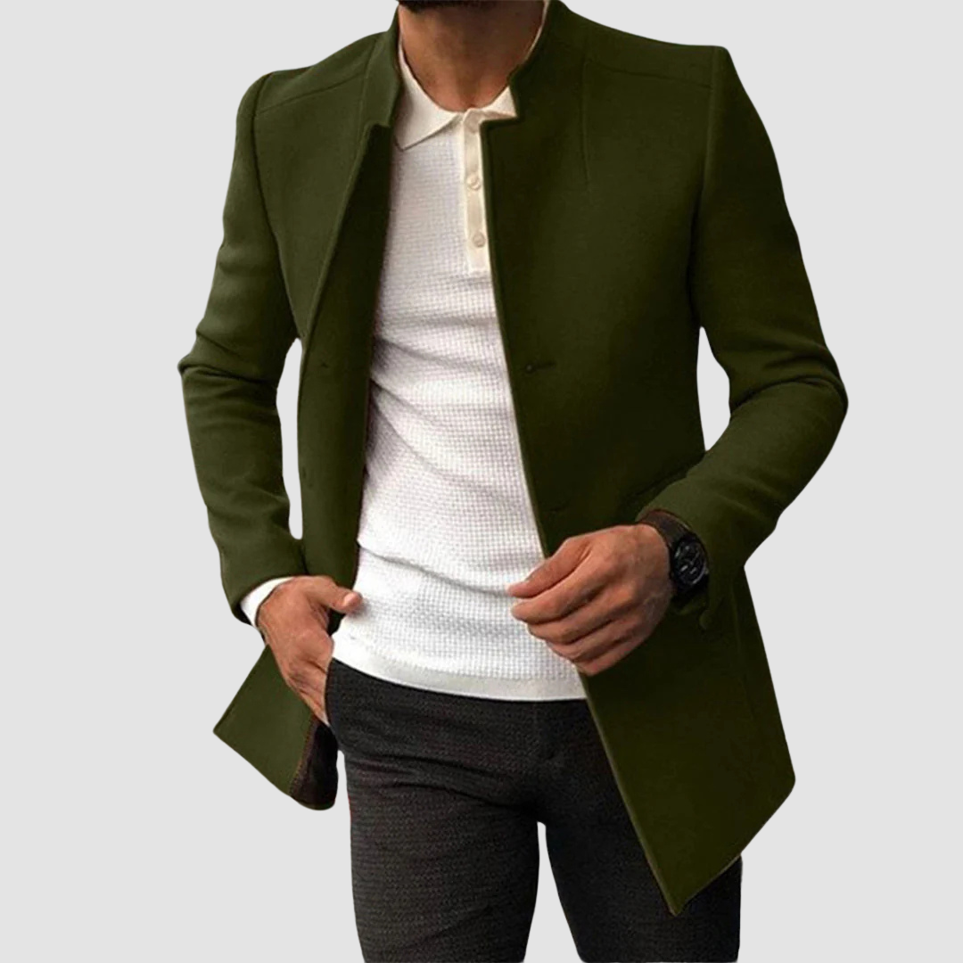 Men's Classic Long Coat Timeless Elegance - Vonnera