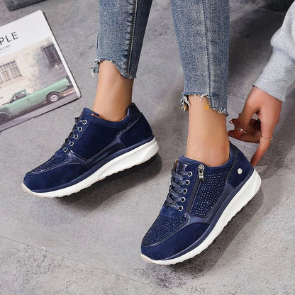 Women's Crystal Sneakers Platform Sole - Vonnera